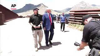 Trump tours section of the border wall, criticizes Harris’ record on immigration