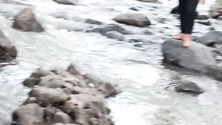 The splash of river water makes it cool