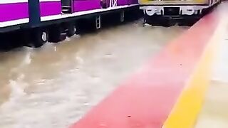 Train in water