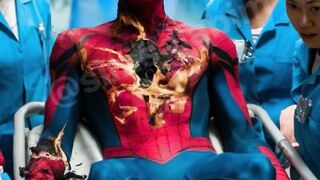 The superhero was burned to the ground when attacked by a dragon