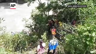 14 killed, 16 injured and more missing after a bus with Indian pilgrims drives off a Nepal highway