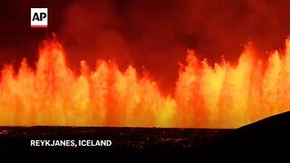 Volcano in Iceland erupts again but spares the nearby town of Grindavik for now
