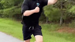 Mr Beast Running With Bigger and Bigger Feastables