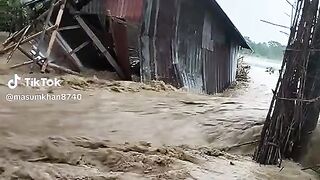 বন্যার বীভৎস দৃশ্য বাংলাদেশ