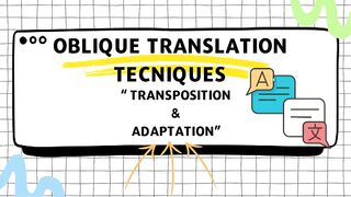 Translation TECHNIQUES - Transposition