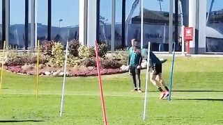 Playing football practice Rolando cr7