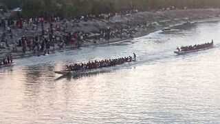 Boat racing game starts । নৌকা বাইচ প্রতিযোগিতা খেলা শুরু