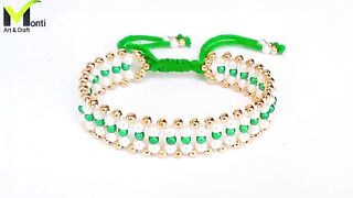 ##How to make easy beaded bracelet || simple and easy bracelet making || easy bracelet making tutorial............
