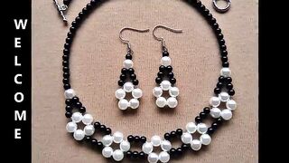 ##????????#How to make elegant beaded necklace and earrings set????????????????.......