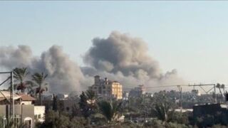 Smoke rises over Dier al-Balah, Gaza following Israeli strike in the area