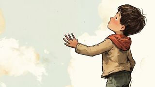 young boy looking in the sky