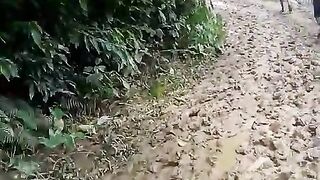 বন্যার কারণে রাস্তাঘাটের এই অবস্থা