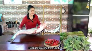 Cooking with Sreypov '' Big river fish I cooking with my local style - 2 recipes with big fish