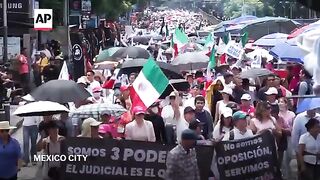 Thousands protest in Mexico against judiciary overhaul proposed by president