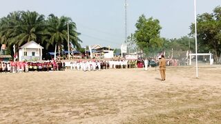 moment of the 79th Indonesian National Day Red and White Flag Waving