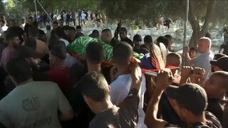 Funeral held for three Palestinians killed in Israeli strike on home in occupied West Bank