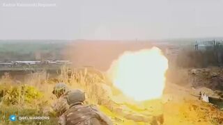 Belarusian volunteer 'Volat' battalion fires anti-tank missiles at a Russian observation point