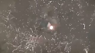 Ukrainian forces drop bombs on Russian soldiers hiding in trenches