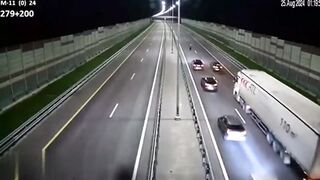 Bear Runs On Highway