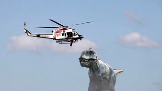 OMG Tyrannosaurus  VS HELICOPTER