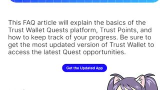 Trust Wallet Quests come in and swipe every day for points in your wallet
