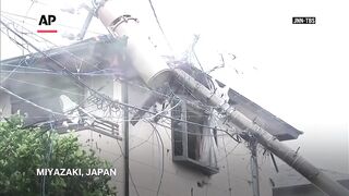 Typhoon Shanshan lashes Japan with torrential rain and strong winds.
