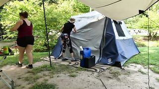 Over night tent camping with my sisterhorseshoe bend family campground N.C