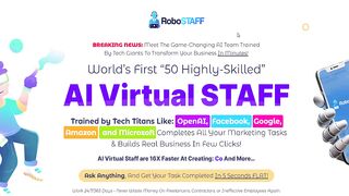 RoboSTAFF Review - Unlock 50 AI Virtual Staff For Business Success
