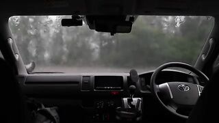 [Emergency]Car Camping in Heavy Rain in Mountain. Desperately Evacuating by Car as Disaster Strikes.