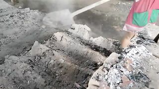 Moist Chicken Baked in Mud for 4 Hours - Malaysian Street Food