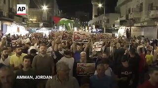 Jordanians protest against Israel's military operations in the West Bank and Gaza