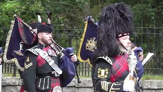 King Charles III welcomed to Balmoral Castle in Scotland by Royal Guard from Balaklava Company 2024