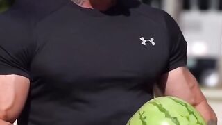He broke the watermelon