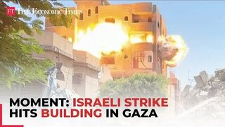 Moment when an Israeli strike hit a building in Gazas Nuseirat impact captured on cam