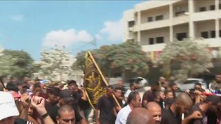 Funeral held in West Bank for 5 Palestinians killed in an Israeli strike