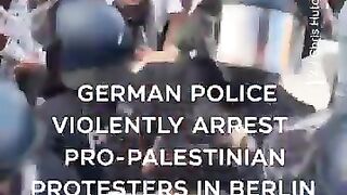 German police violently arrest pro-Palestinian protesters in Berlin