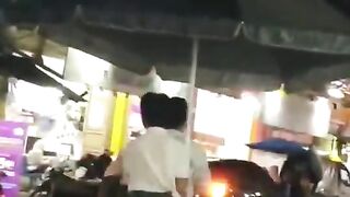 ride by cycle with big umbrella