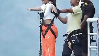 Bungee jumping she is a brave girl???? #shorts #adventure #trending #travel #jump #bungee