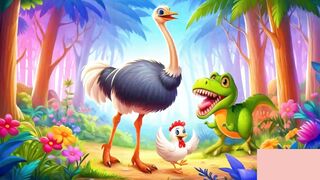 The Great Race; Ostrich, T-Rex & Hen ???????????? #febspotkids #kidsstory #moralstory # @WonderlandAdventuresStoriesRhy