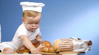 Baby baker playing