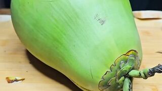 Cutting Green Coconut