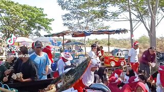 Bendera merah putih terpanjang di Magetan 1000meter 1kilo meter