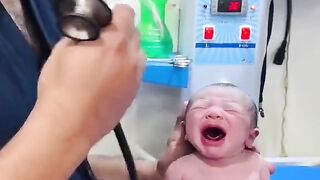Funny Child and Doctor