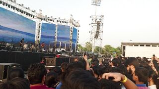 Enjoying popular concert before reach max people