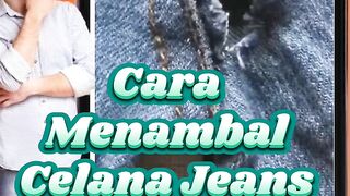"How to patch ripped jeans without a sewing machine."