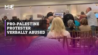 Attendees verbally abuse pro-Palestine protester at Tom Suozzi campaign event