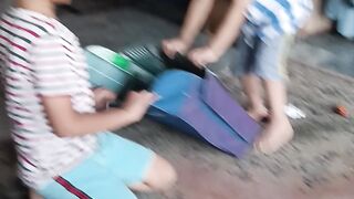 Playing kids Big City Road