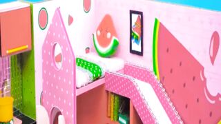 Build Miniature Summer Watermelon House With Indoor Water Slide (Craft) DIY Miniature House