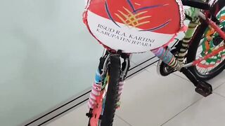 Bicycle parade on Indonesian Independence Day.