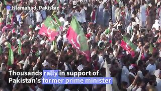 Thousands defy roadblocks in rally for ex-PM Imran Khan